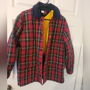 Vintage Tommy Hilfiger Kids Barn Plaid  Jacket with Navy Collar